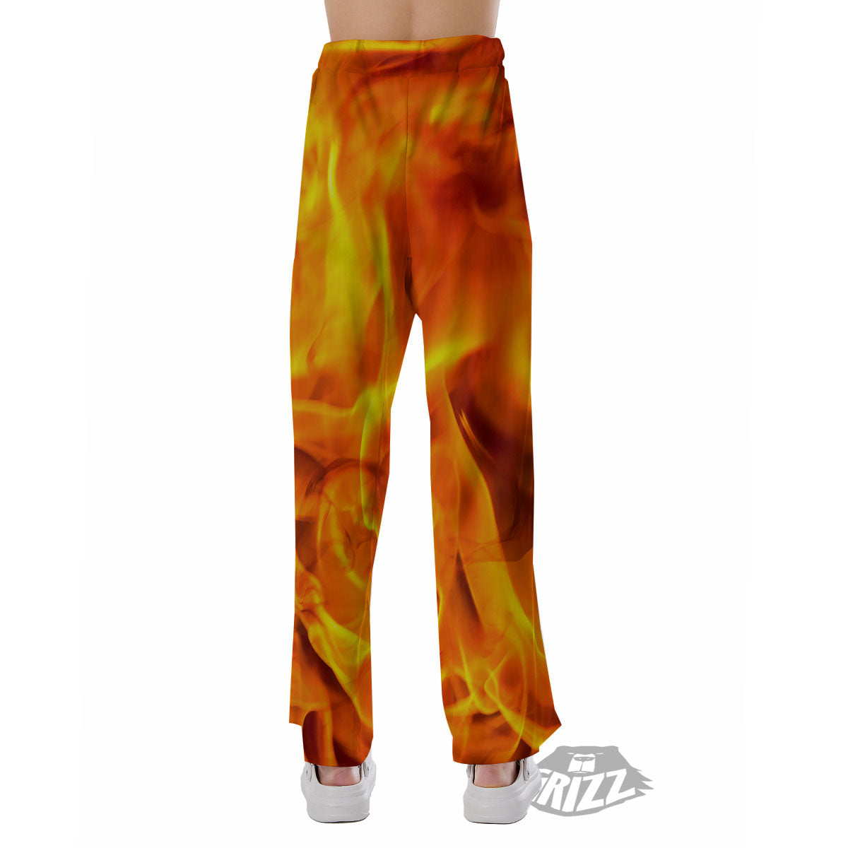 Burning Fire Flame Print Pajama Pants-grizzshop