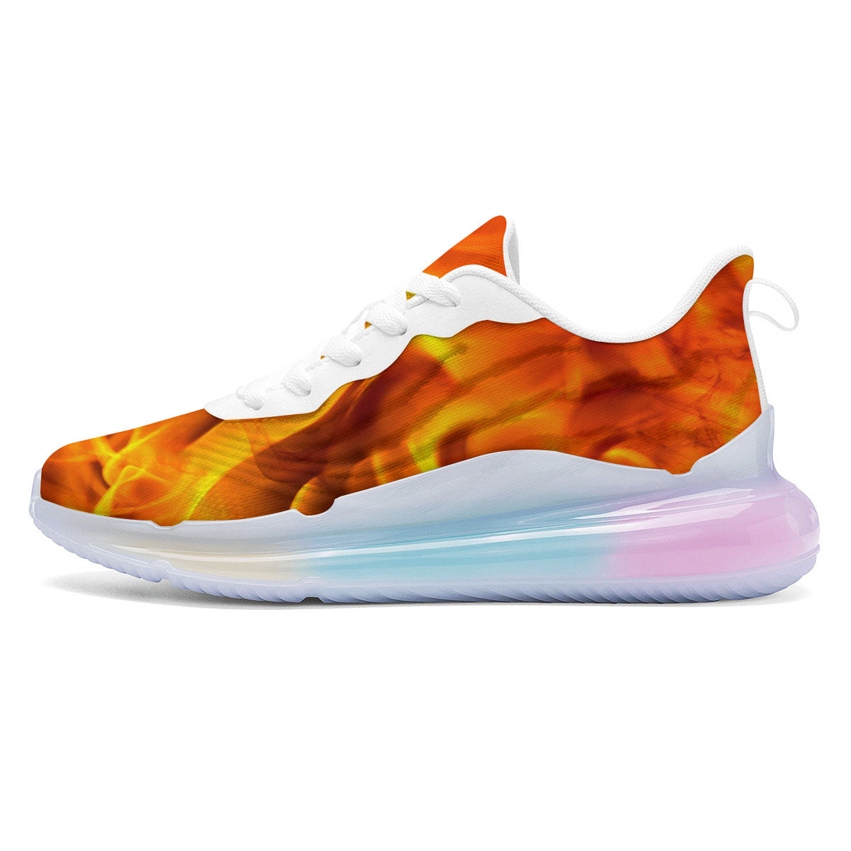 Burning Fire Flame Print Running Sneakers-grizzshop