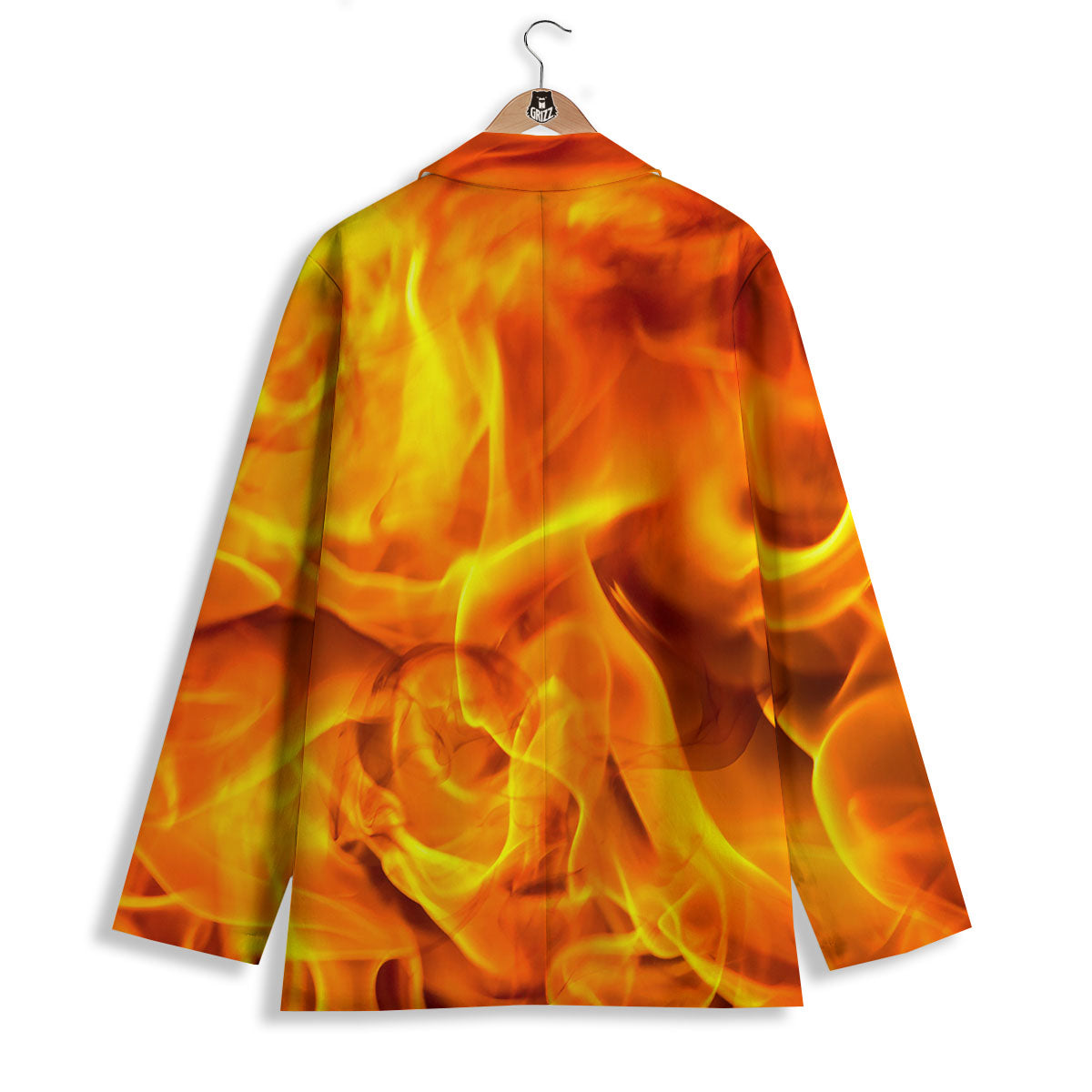 Burning Fire Flame Print Women's Blazer-grizzshop