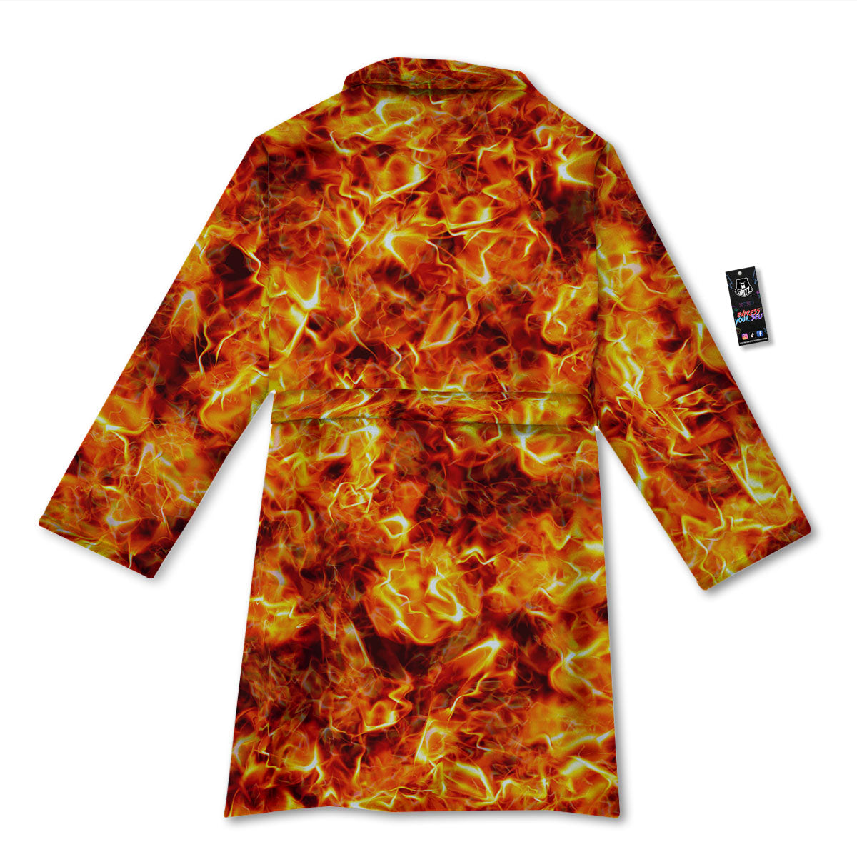 Burning Lava Print Bathrobe-grizzshop