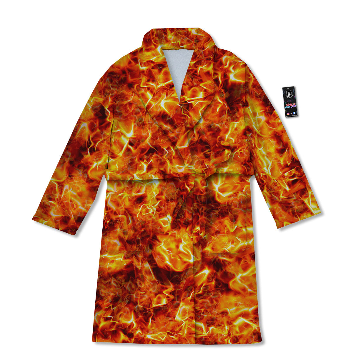 Burning Lava Print Bathrobe-grizzshop