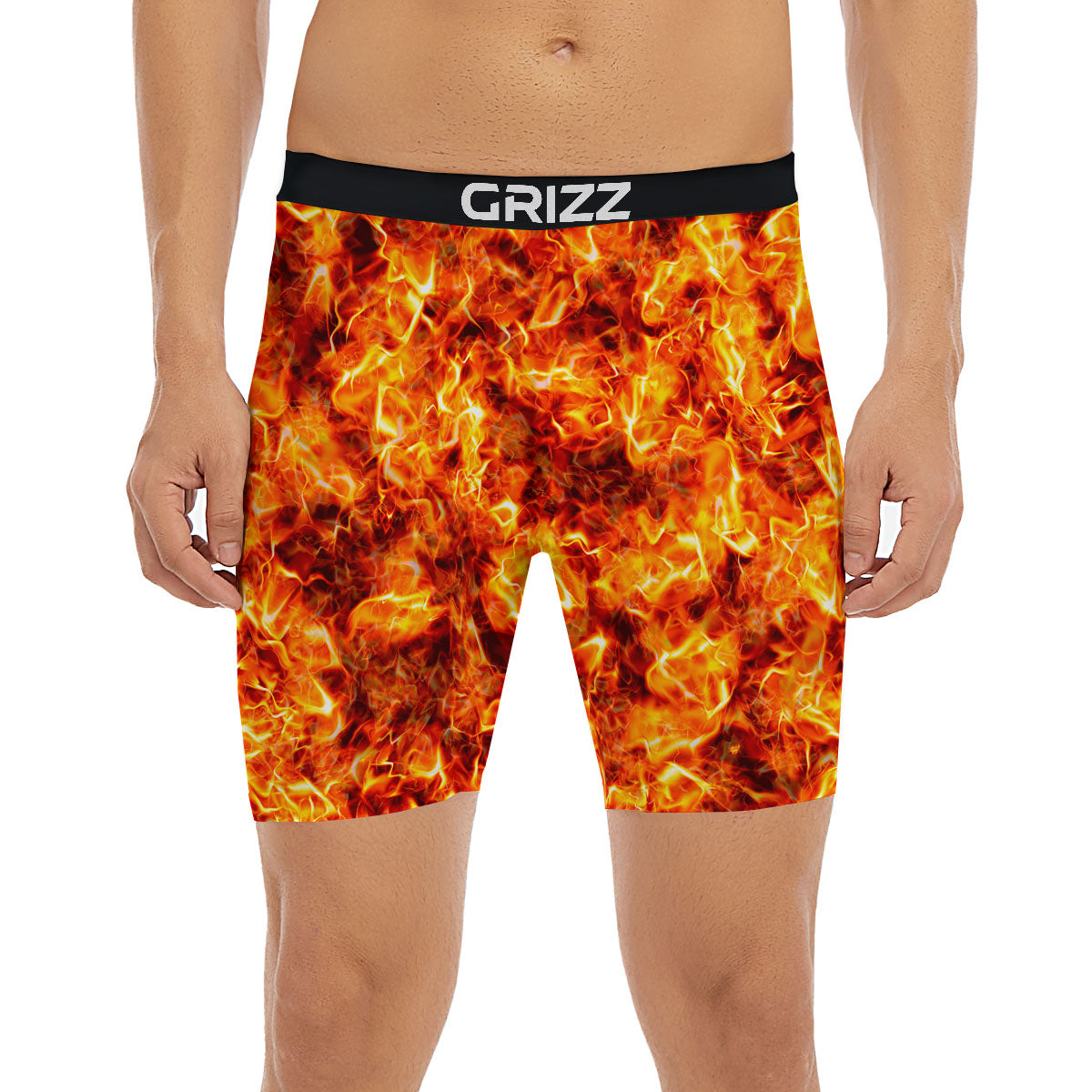 Burning Lava Print Boxer Briefs-grizzshop