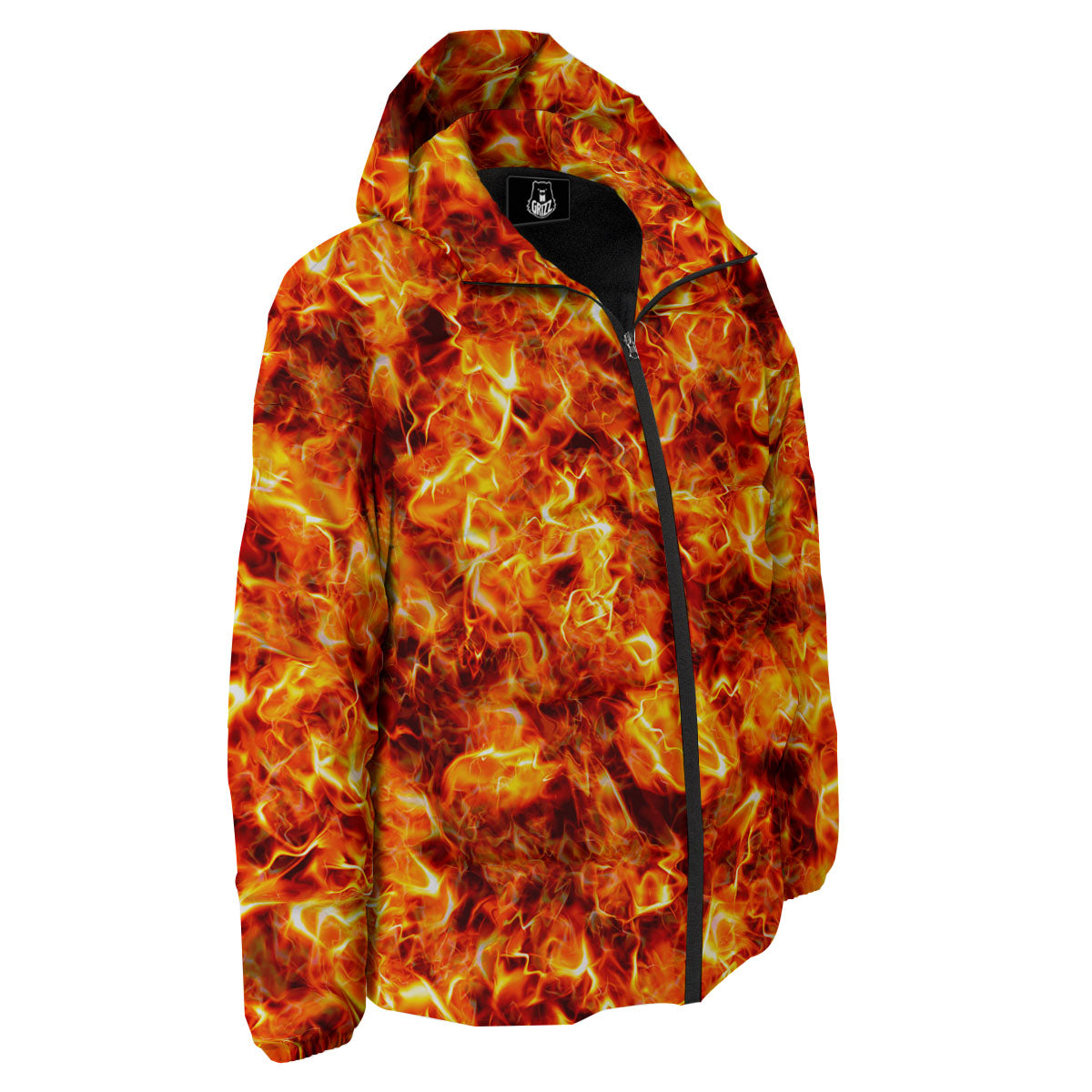 Burning Lava Print Down Jacket-grizzshop