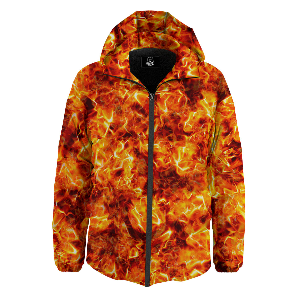 Burning Lava Print Down Jacket-grizzshop