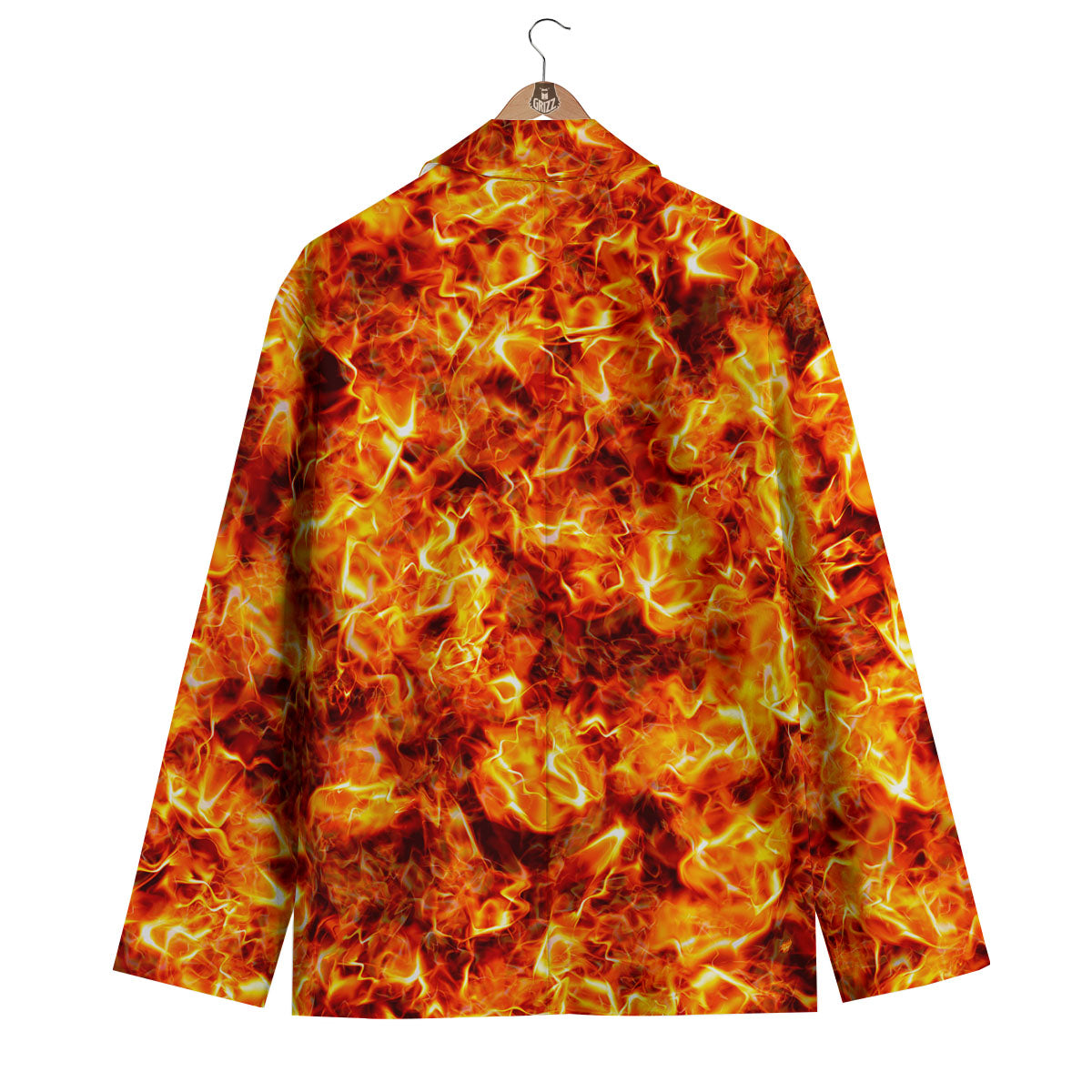 Burning Lava Print Men's Blazer-grizzshop