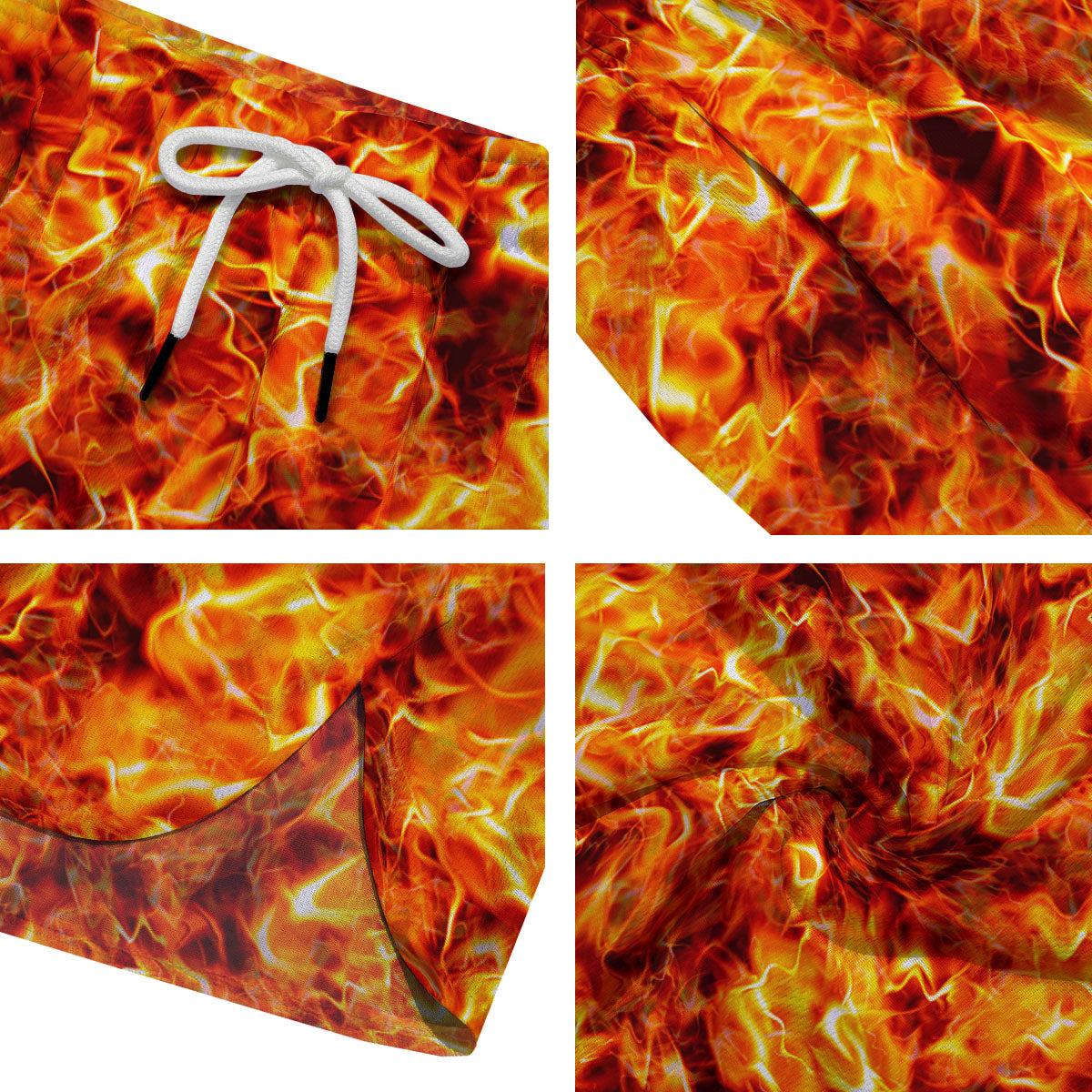 Burning Lava Print Men's Running Shorts-grizzshop