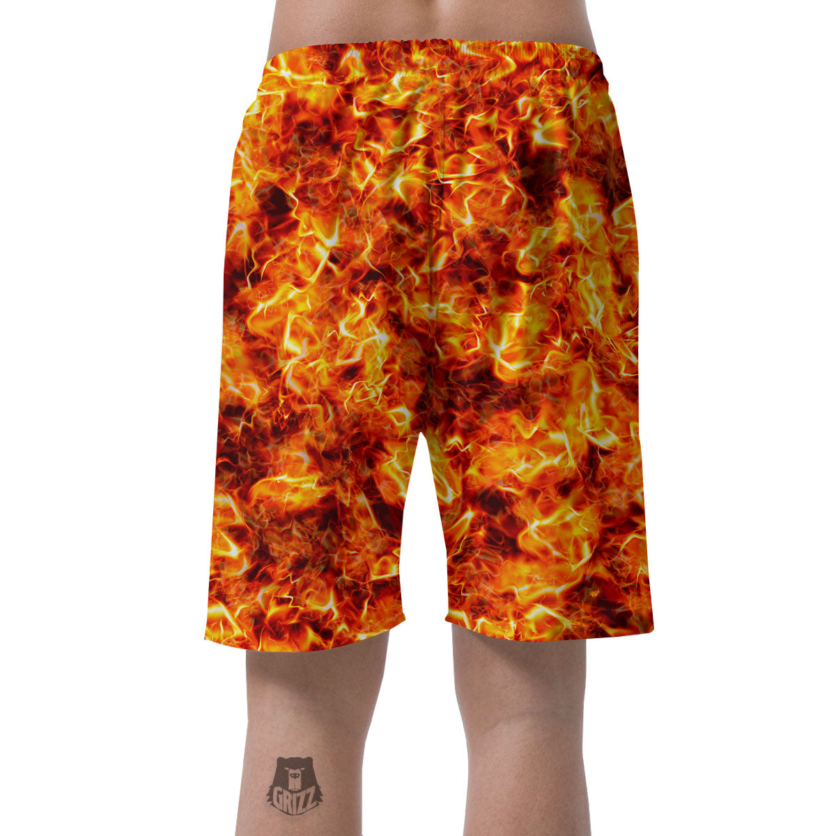 Burning Lava Print Men's Shorts-grizzshop