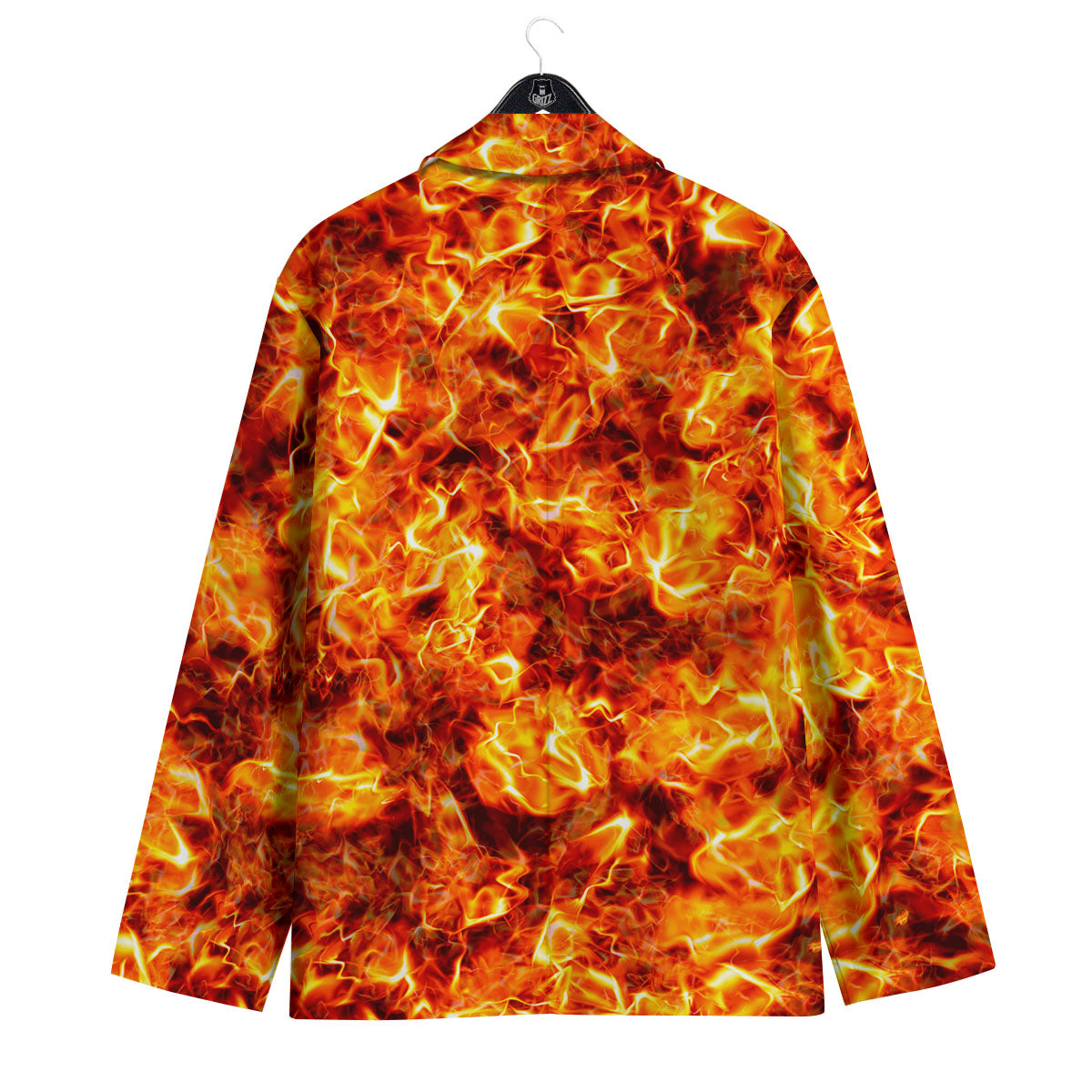 Burning Lava Print Men's Sport Coat-grizzshop