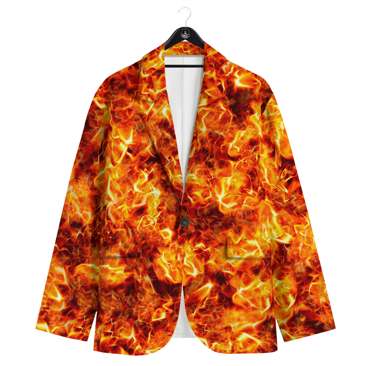 Burning Lava Print Men's Sport Coat-grizzshop