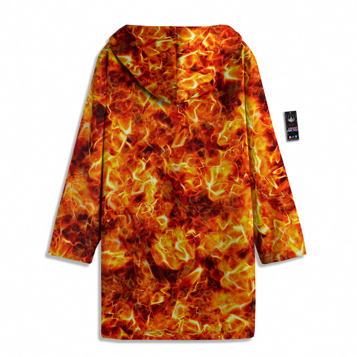 Burning Lava Print Men's Windbreaker Jacket-grizzshop