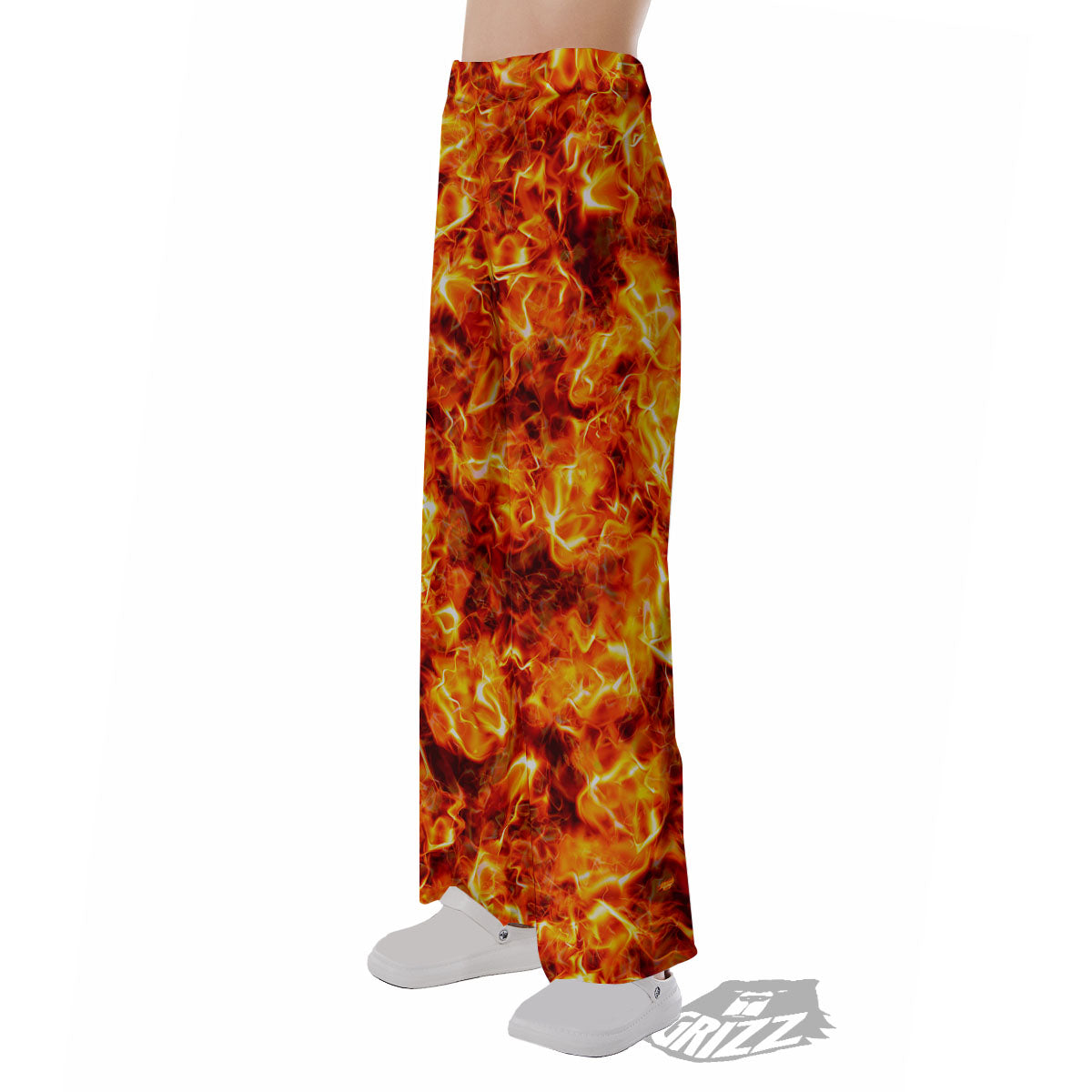 Burning Lava Print Pajama Pants-grizzshop