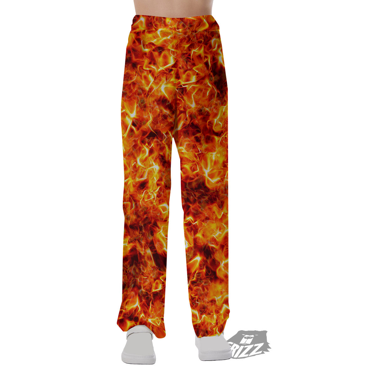 Burning Lava Print Pajama Pants-grizzshop