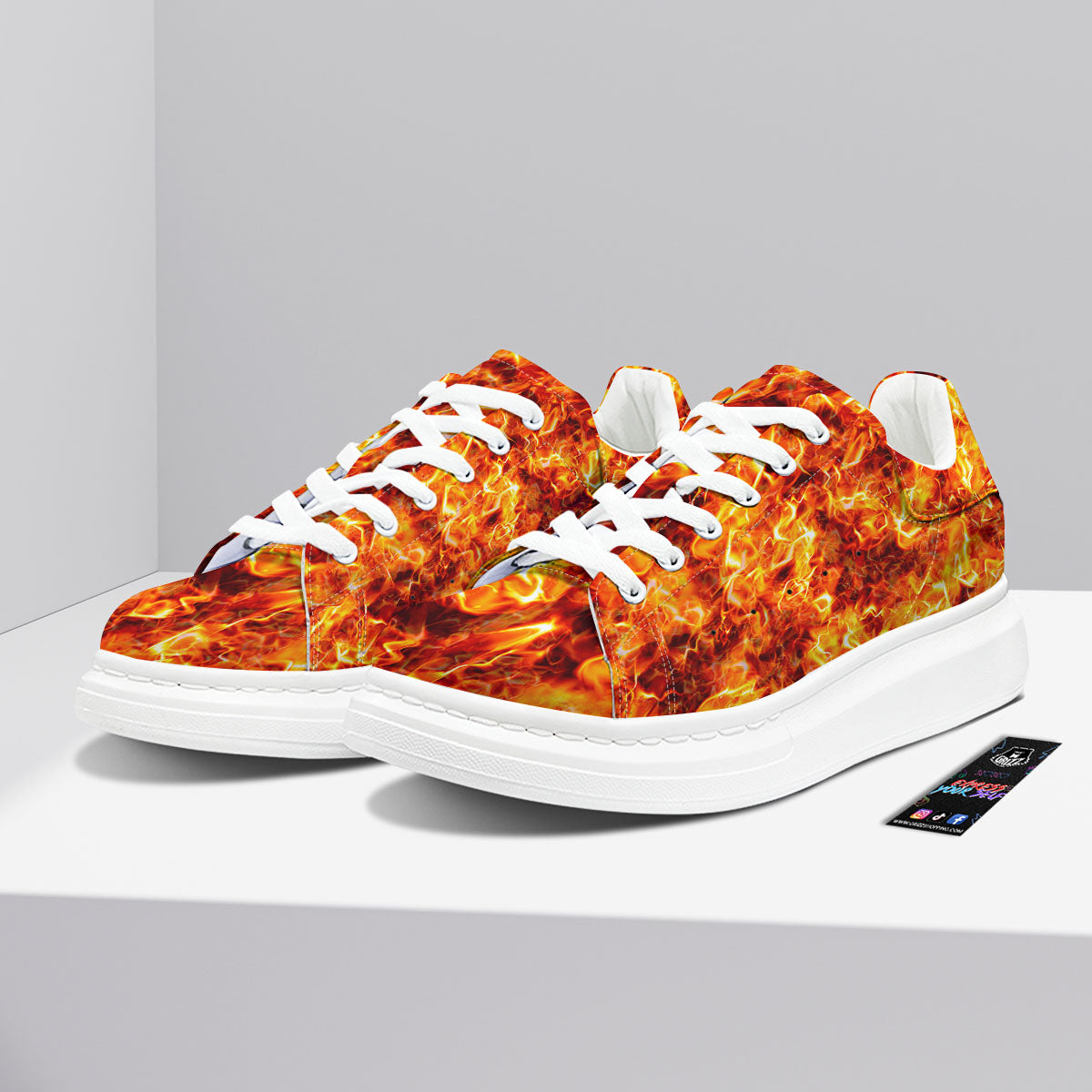 Burning Lava Print Platform Shoes-grizzshop