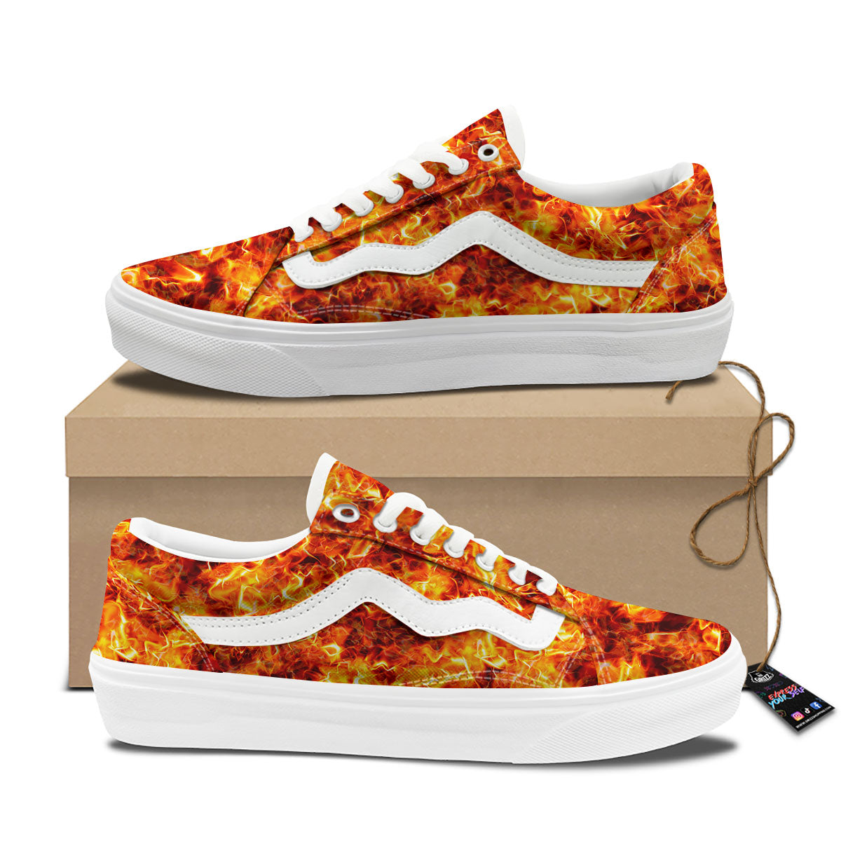 Burning Lava Print Skate Shoes-grizzshop