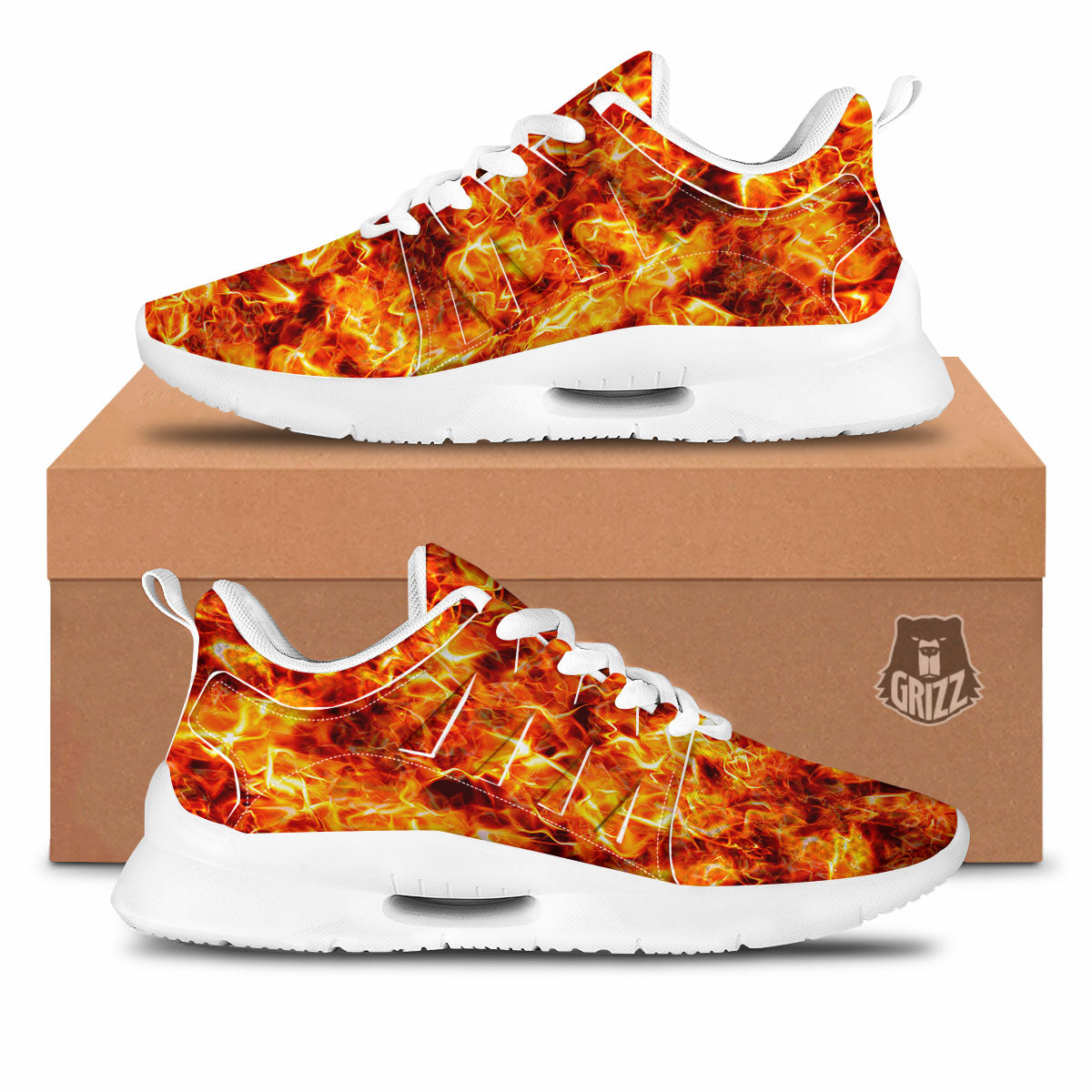 Burning Lava Print Tennis Shoes-grizzshop