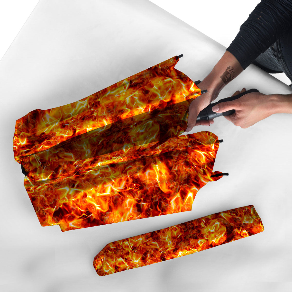 Burning Lava Print Umbrella-grizzshop