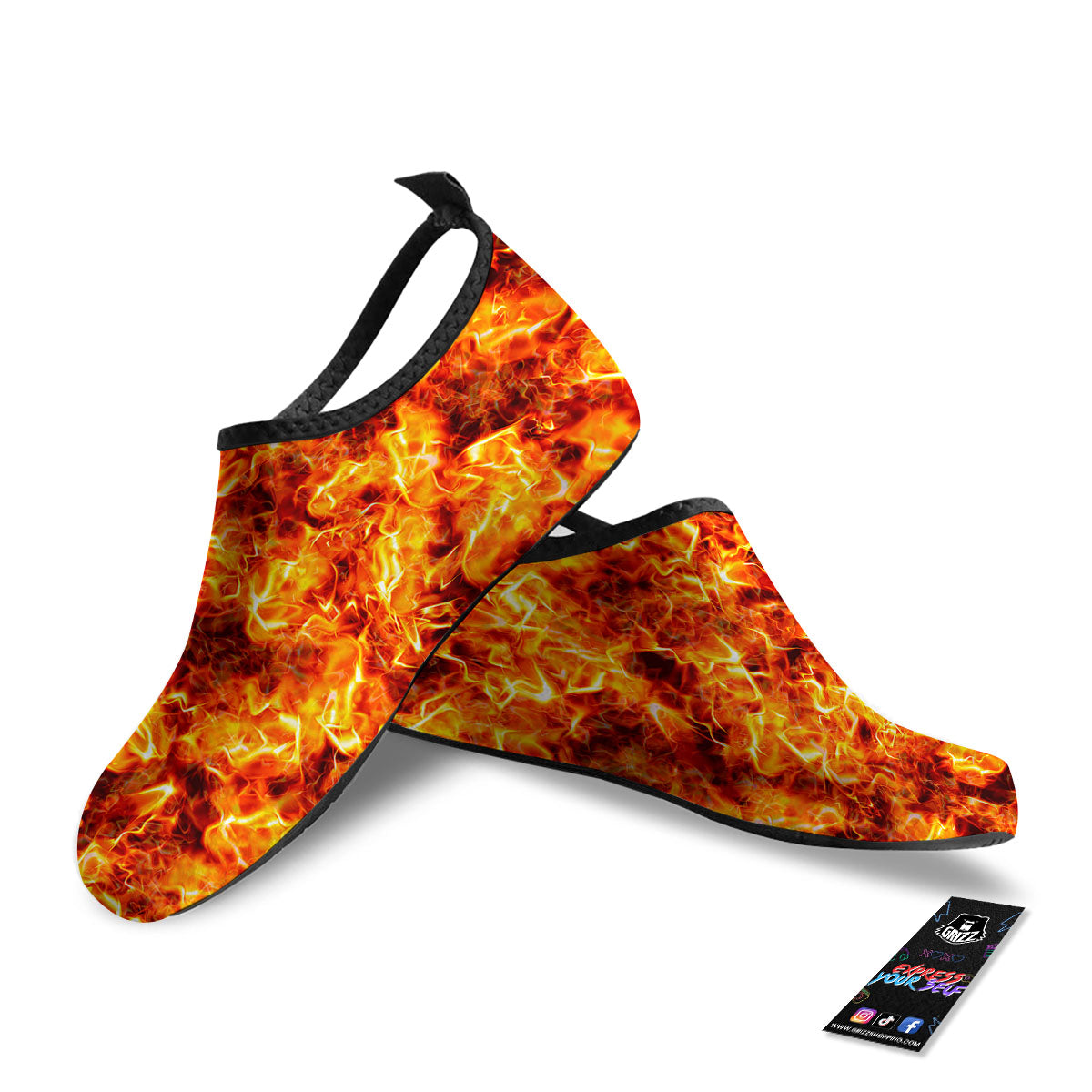 Burning Lava Print Water Shoes-grizzshop