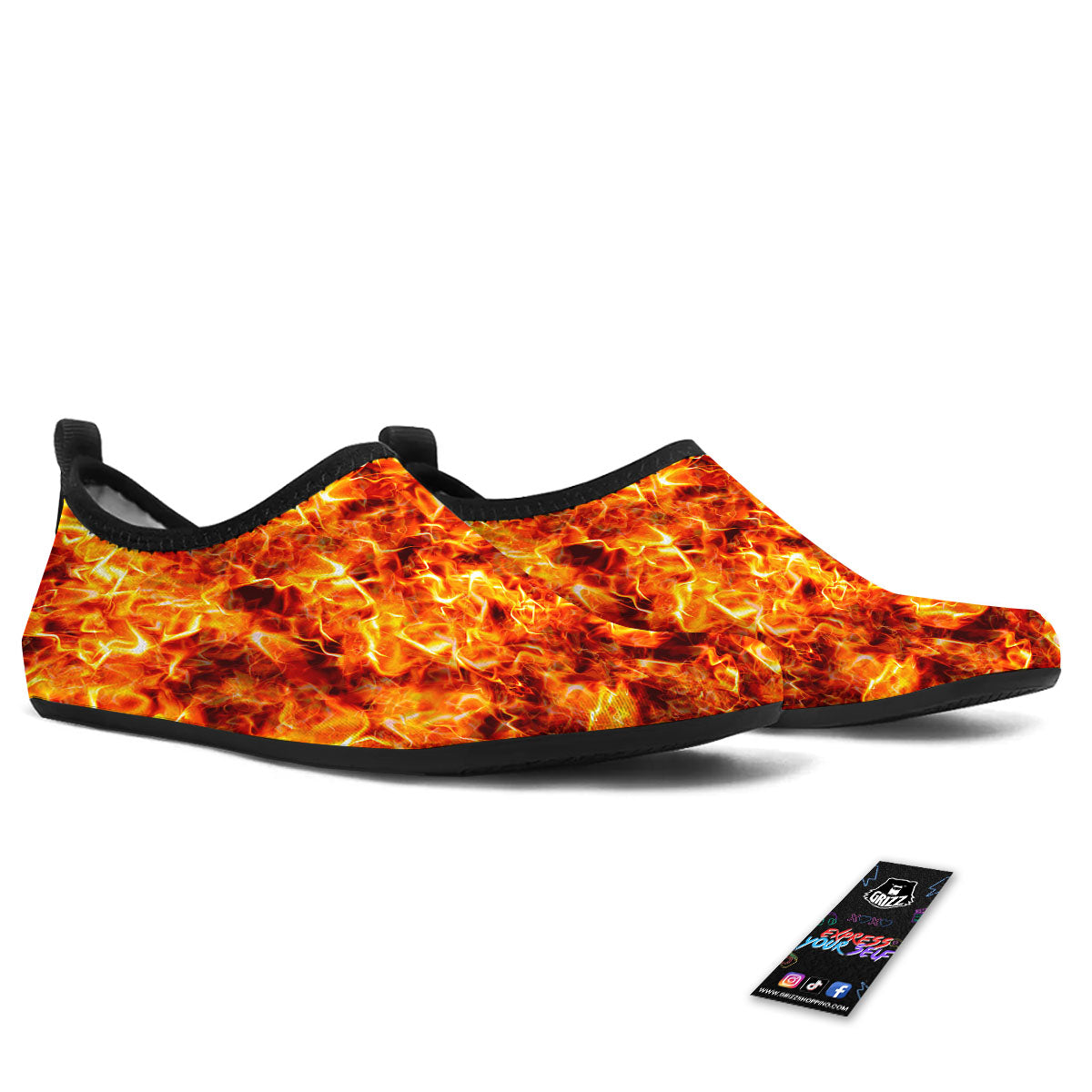 Burning Lava Print Water Shoes-grizzshop