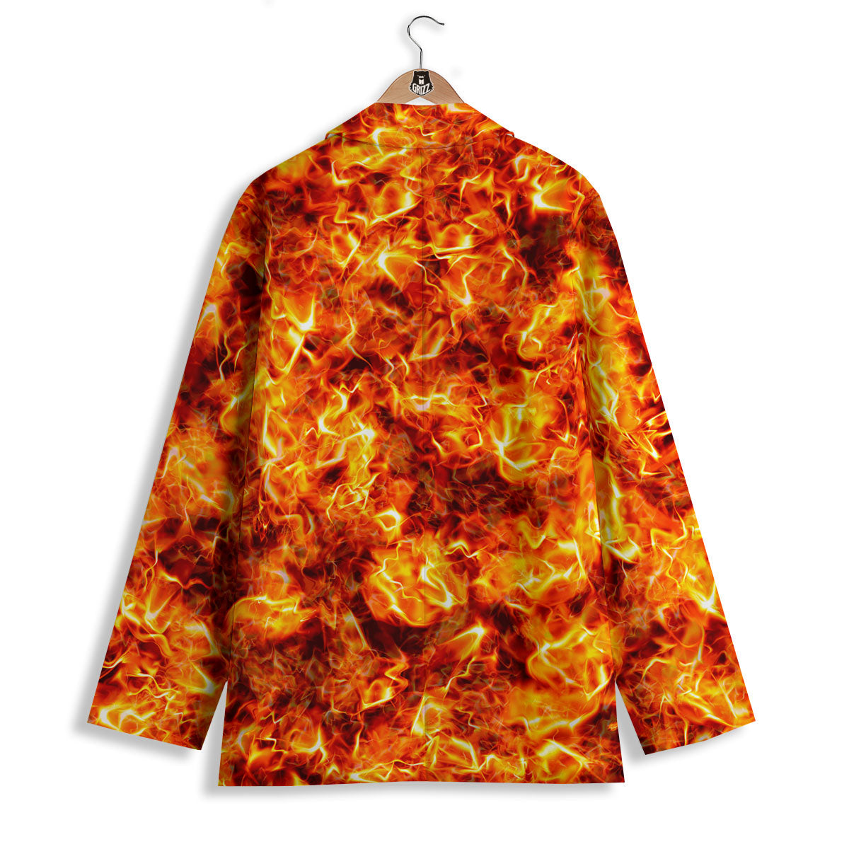 Burning Lava Print Women's Blazer-grizzshop