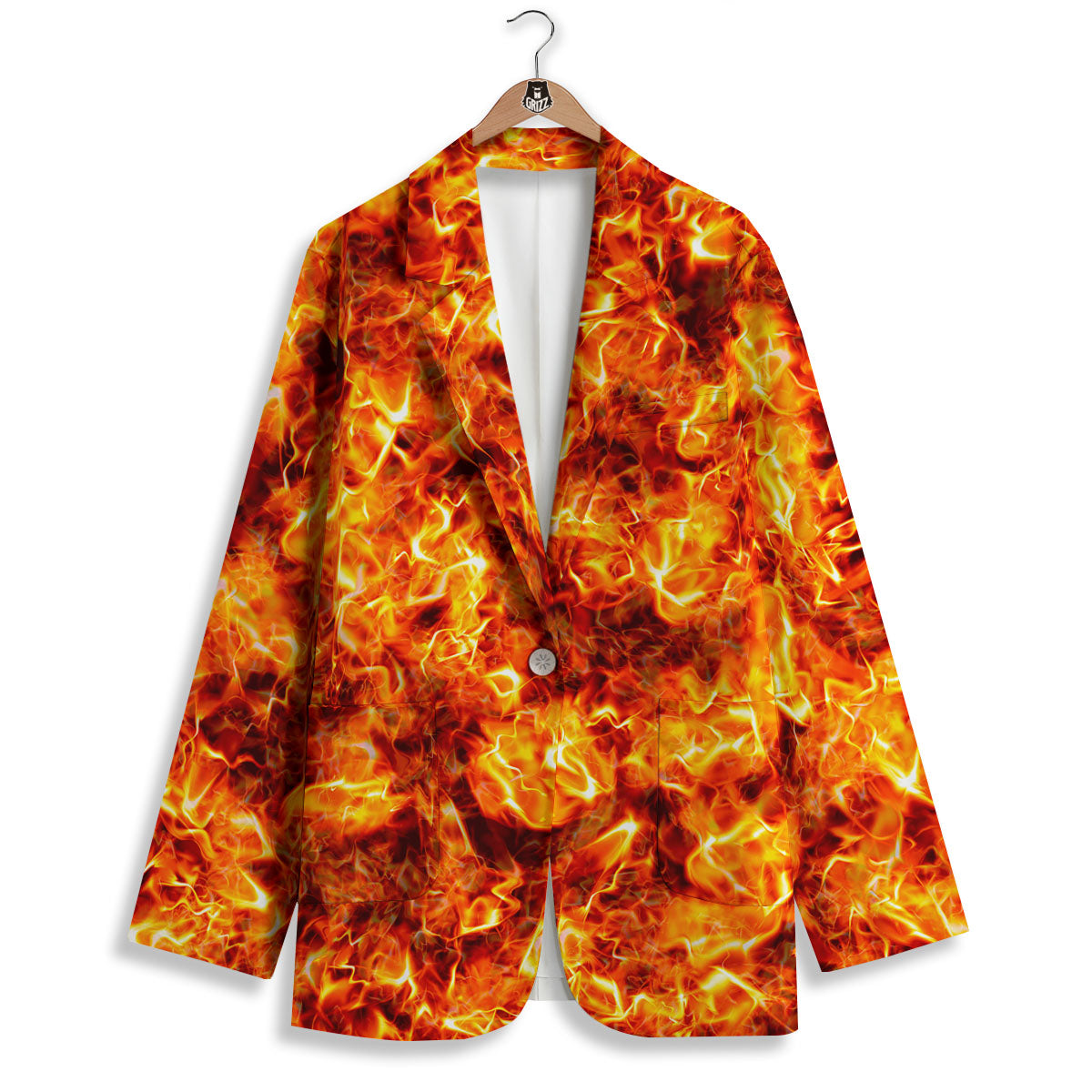 Burning Lava Print Women's Blazer-grizzshop