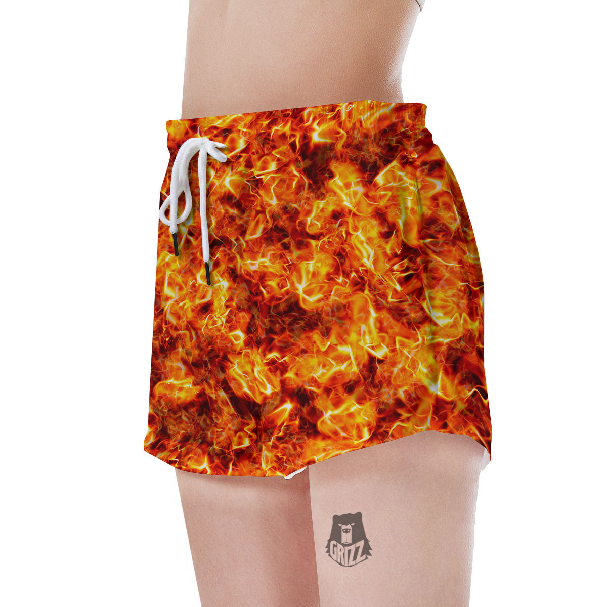 Burning Lava Print Women's Shorts-grizzshop