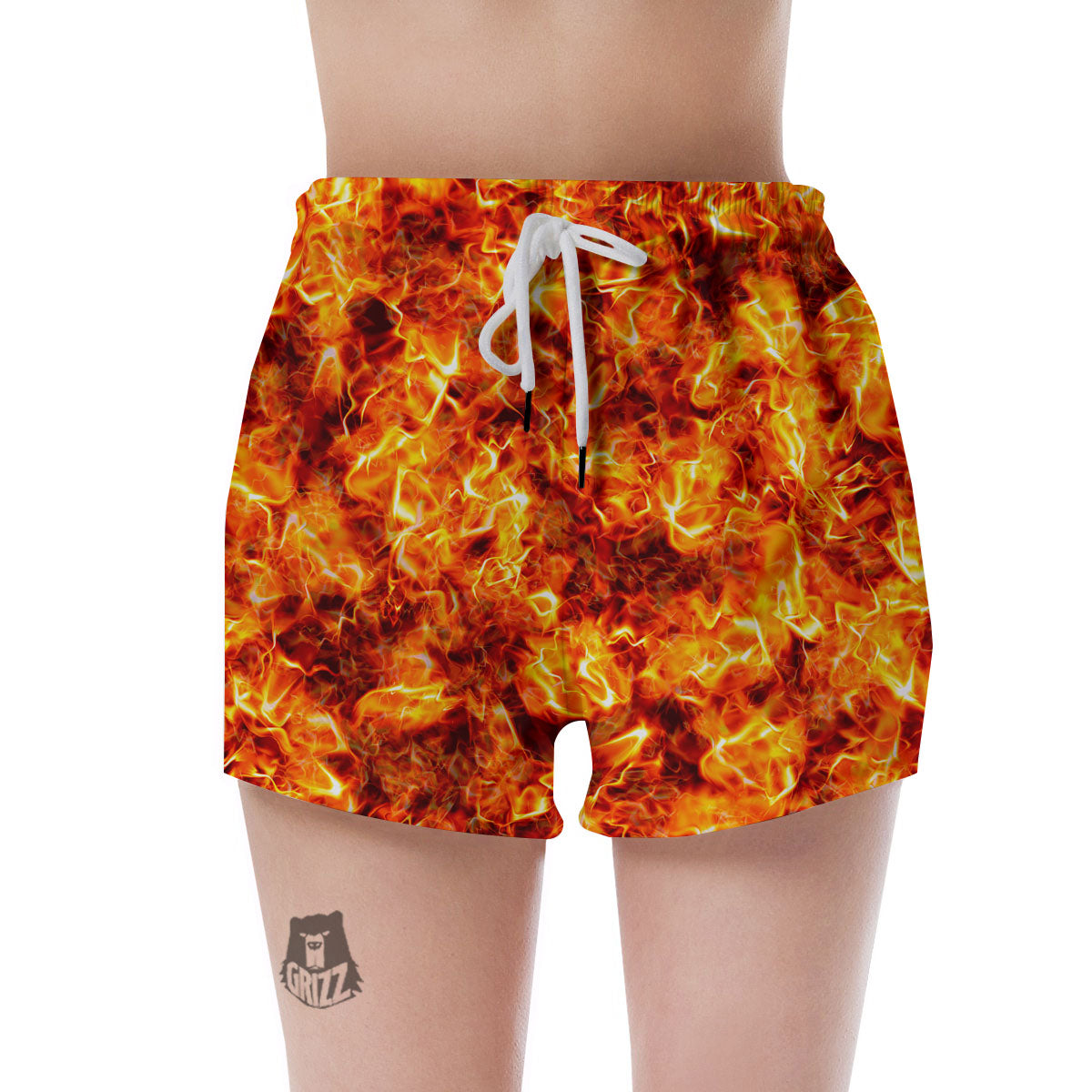 Burning Lava Print Women's Shorts-grizzshop