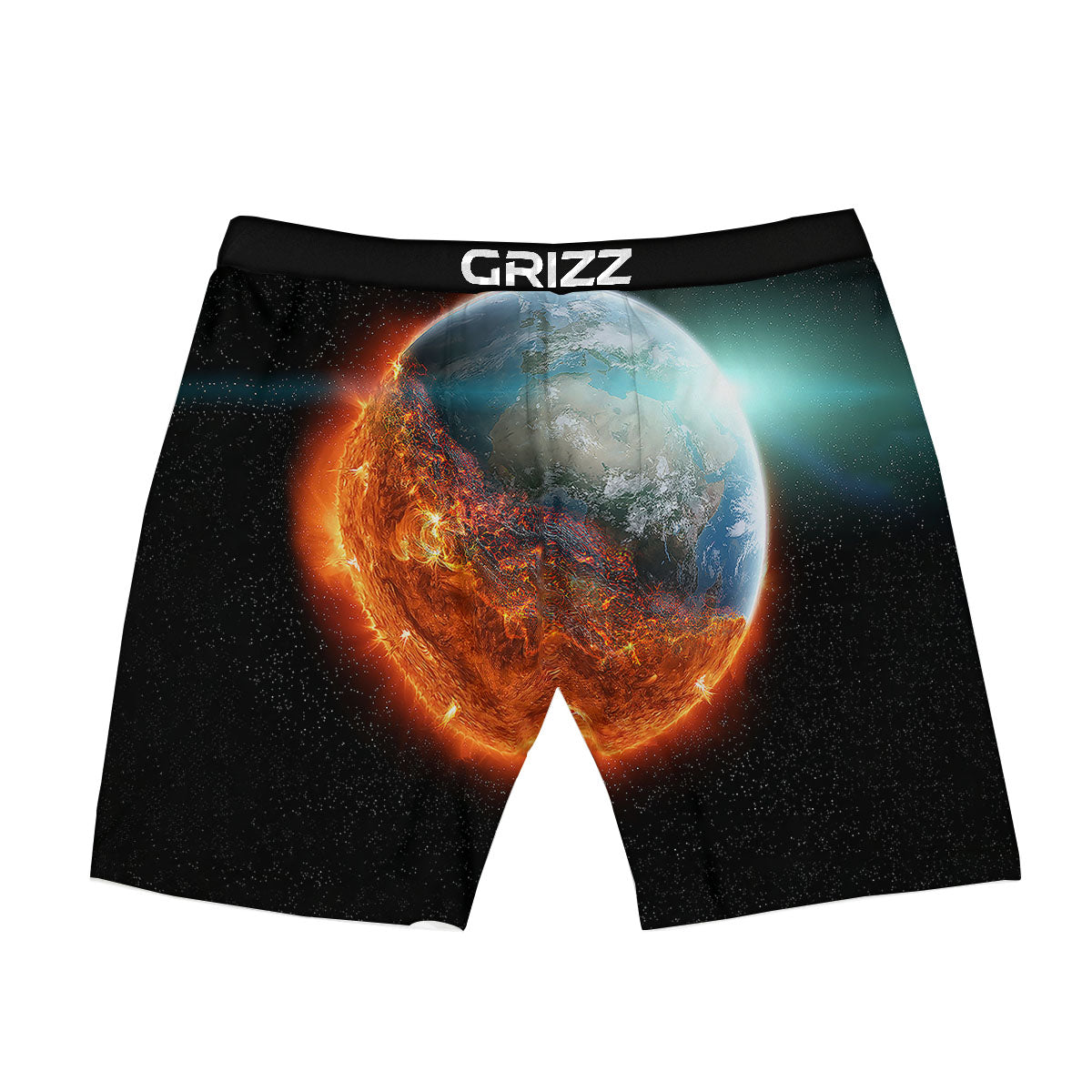 Burning Planet Print Boxer Briefs-grizzshop