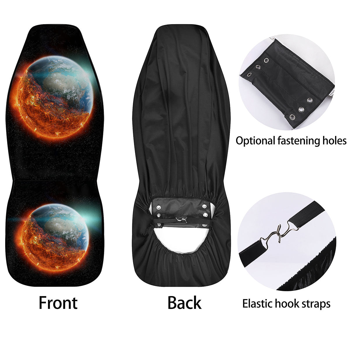 Burning Planet Print Car Seat Covers-grizzshop