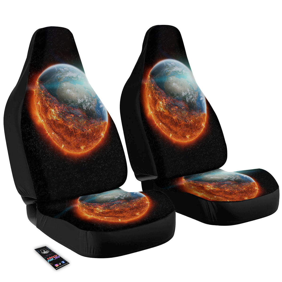 Burning Planet Print Car Seat Covers-grizzshop