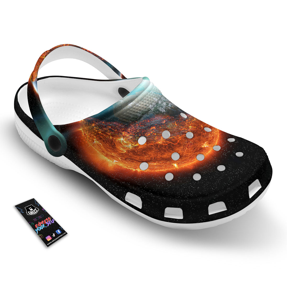 Burning Planet Print Clog-grizzshop