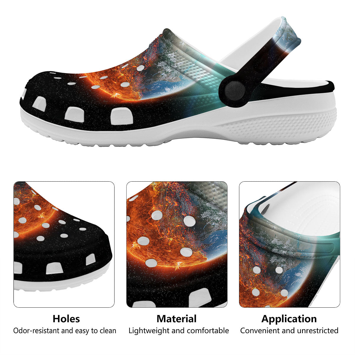Burning Planet Print Clog-grizzshop