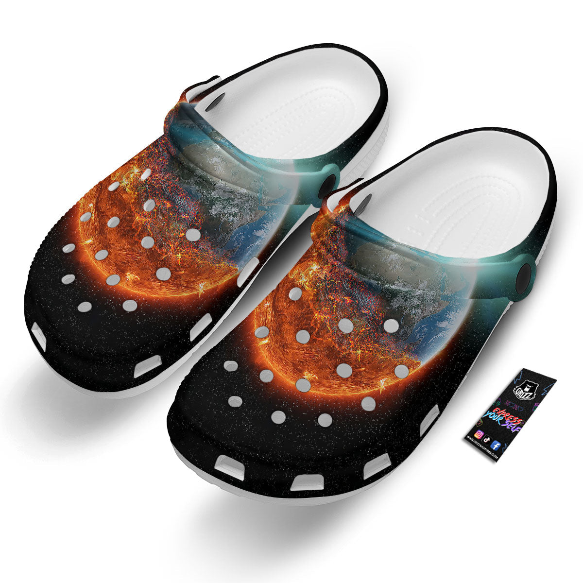 Burning Planet Print Clog-grizzshop