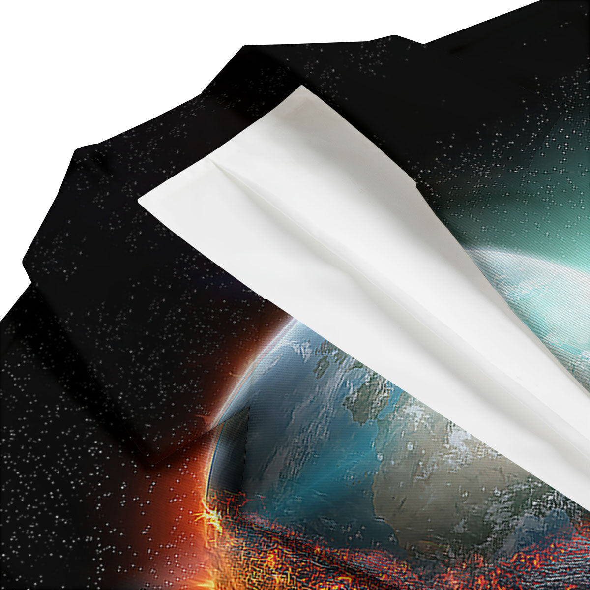 Burning Planet Print Men's Blazer-grizzshop