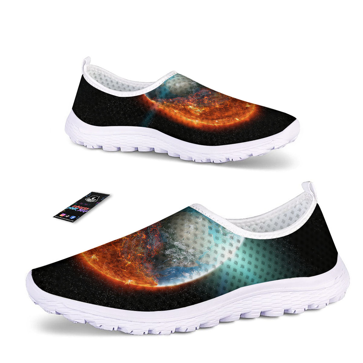 Burning Planet Print Nurse Shoes-grizzshop