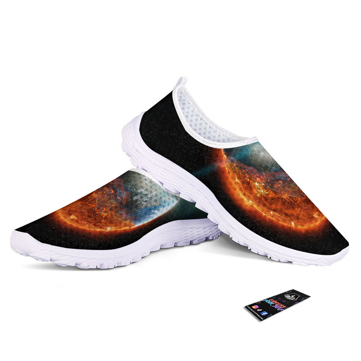Burning Planet Print Nurse Shoes-grizzshop