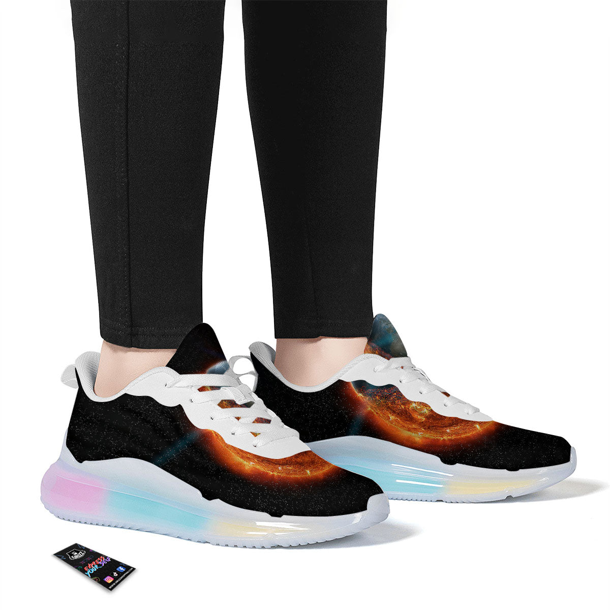 Burning Planet Print Running Sneakers-grizzshop