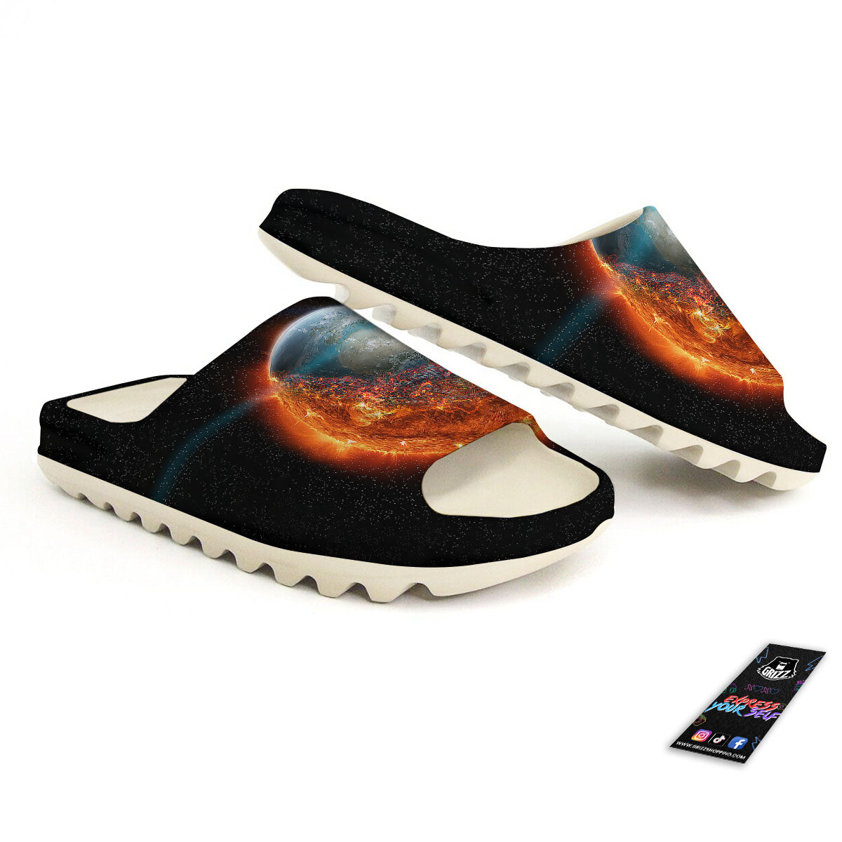 Burning Planet Print Sandals-grizzshop