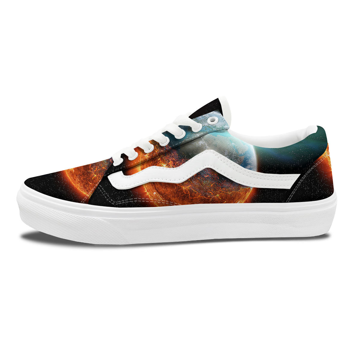 Burning Planet Print Skate Shoes-grizzshop