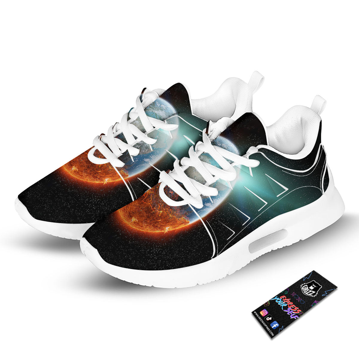 Burning Planet Print Tennis Shoes-grizzshop