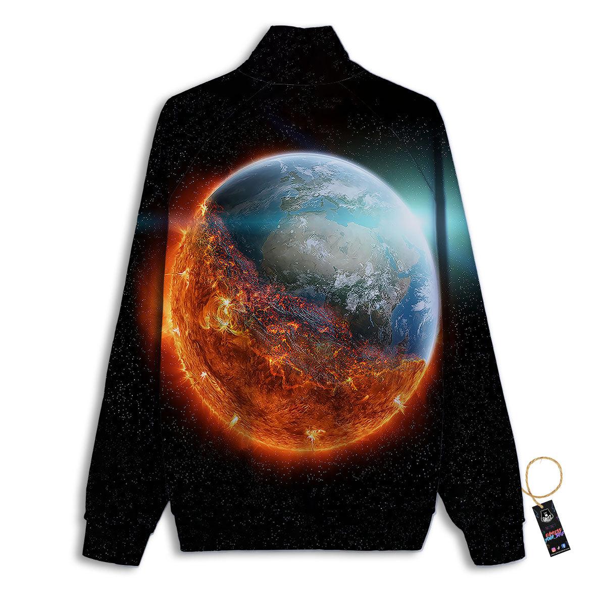 Burning Planet Print Track Jacket-grizzshop