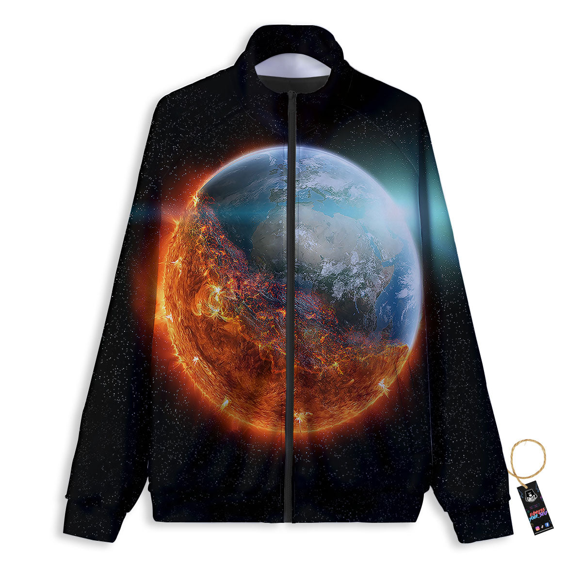 Burning Planet Print Track Jacket-grizzshop