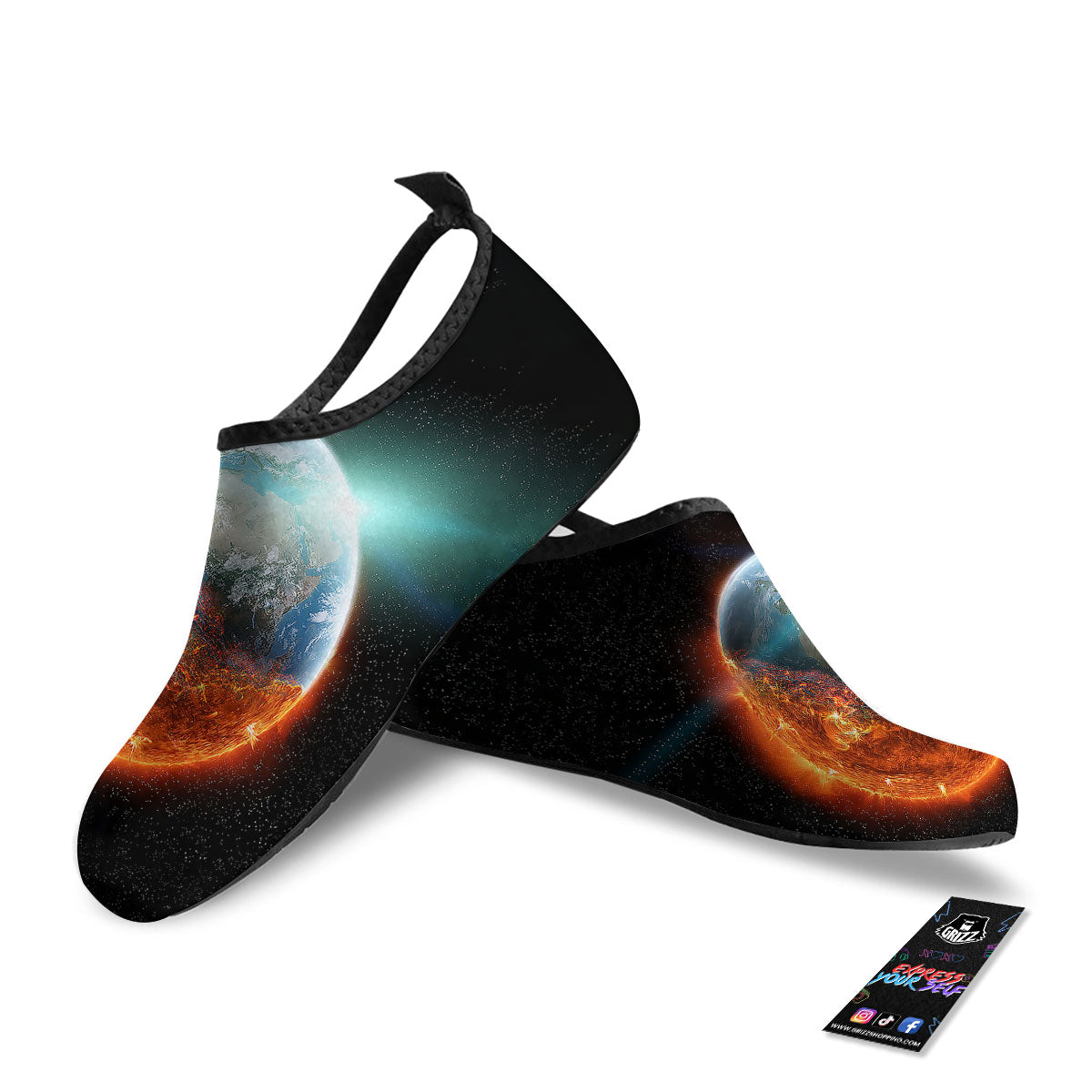 Burning Planet Print Water Shoes-grizzshop