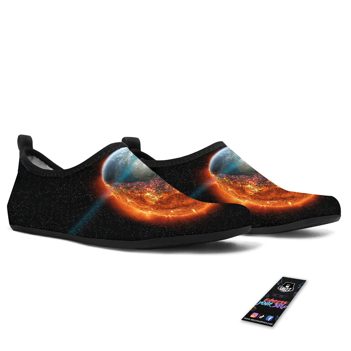 Burning Planet Print Water Shoes-grizzshop