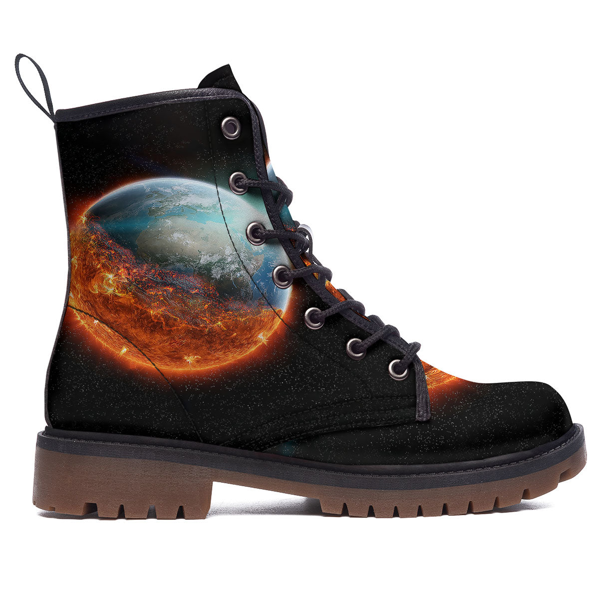 Burning Planet Print Work Boots-grizzshop