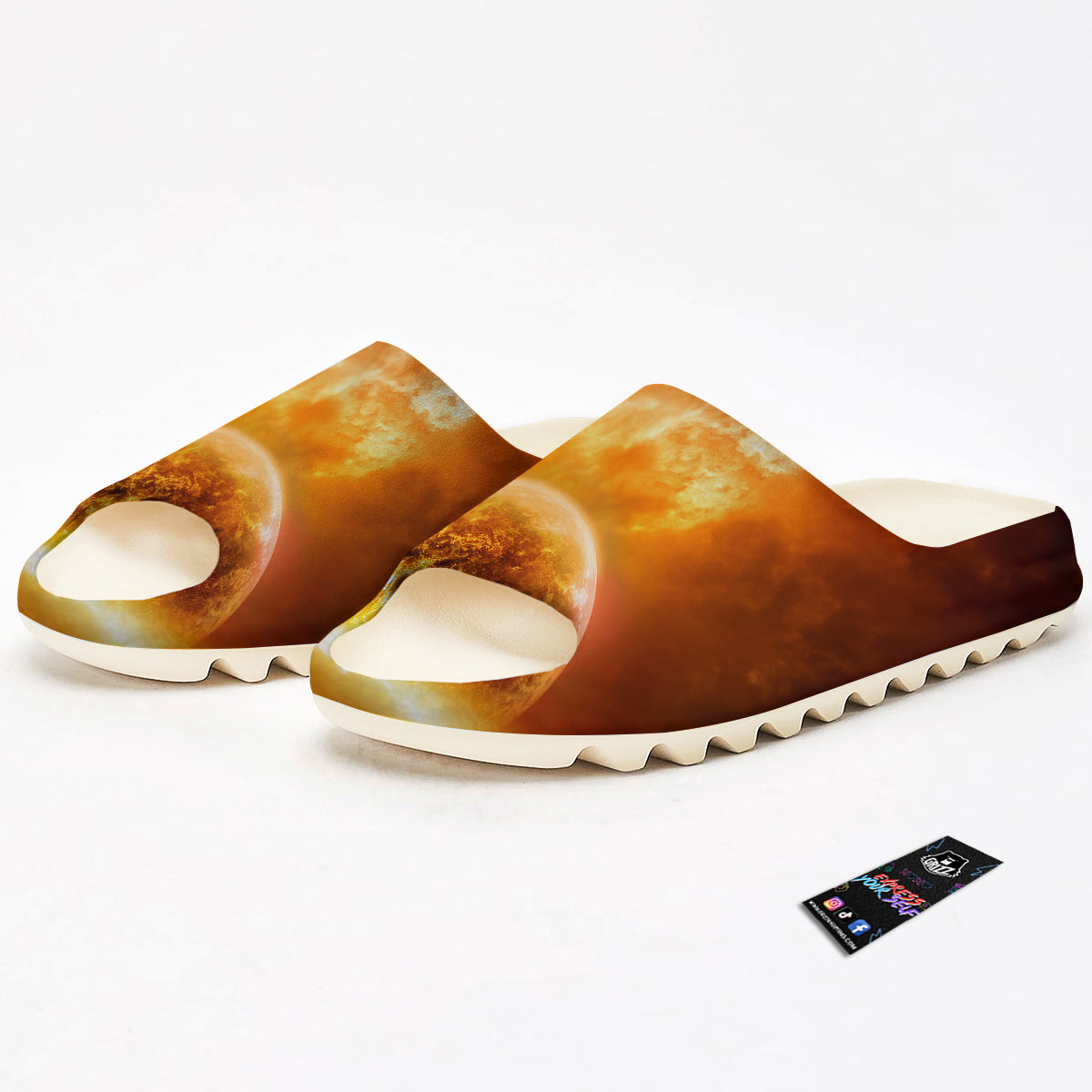 Burning Apocalyptic Planet Earth Print Sandals-grizzshop