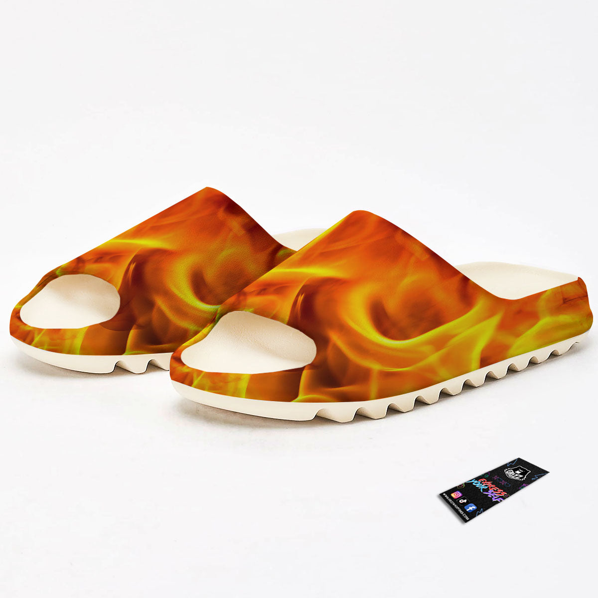 Burning Fire Flame Print Sandals-grizzshop