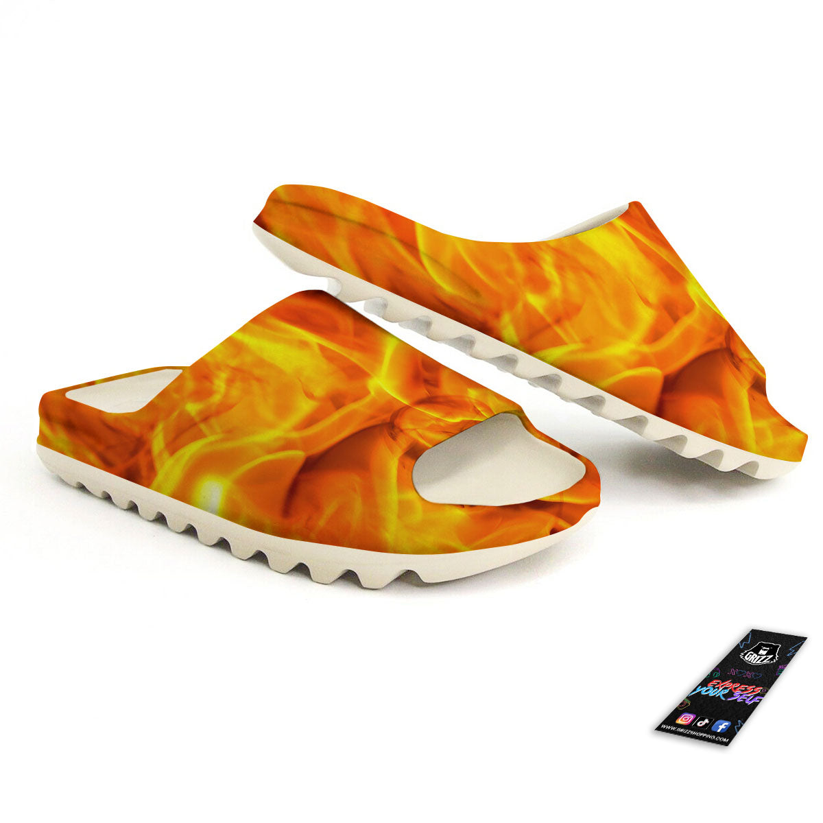 Burning Fire Flame Print Sandals-grizzshop