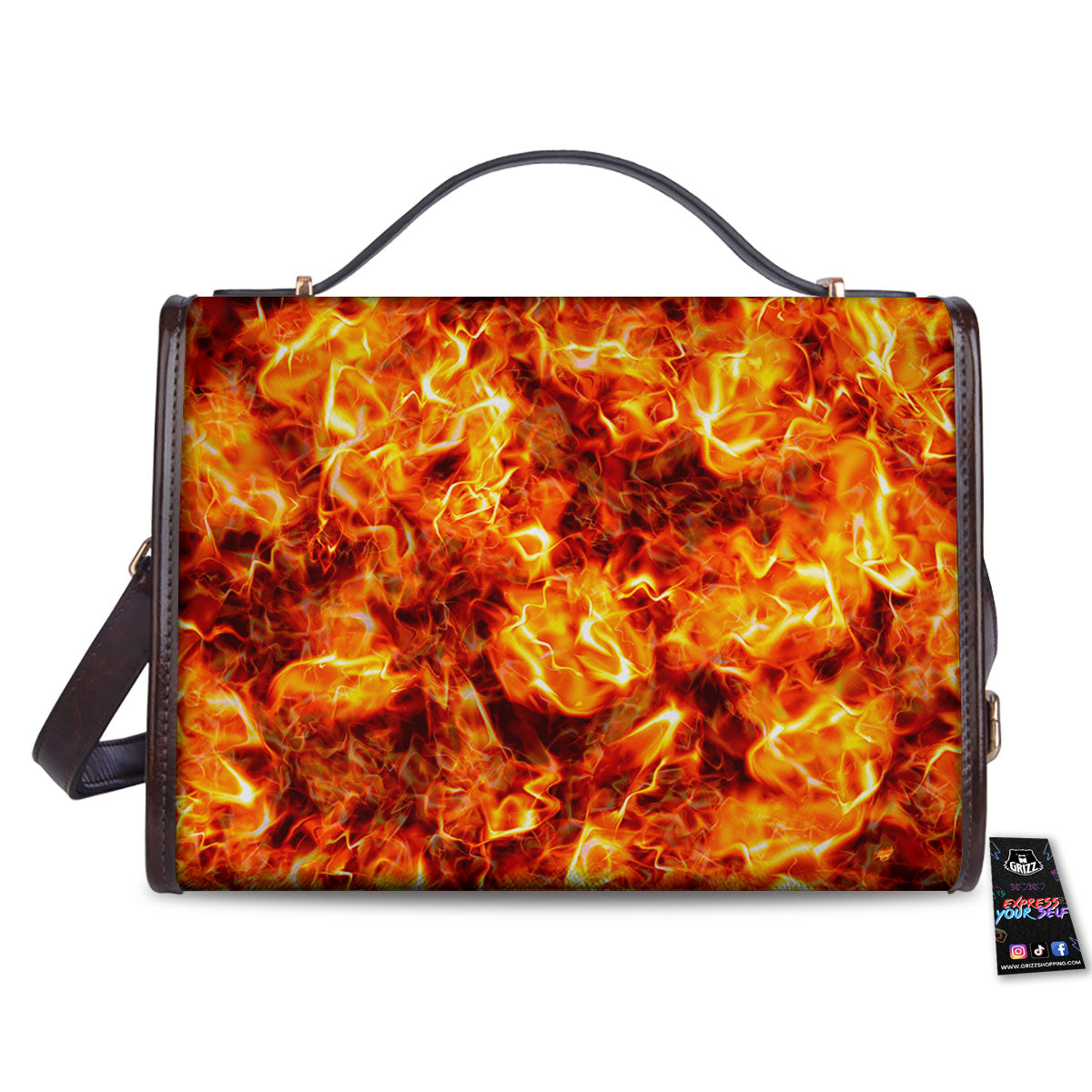 Burning Lava Print Women's Satchel Bag