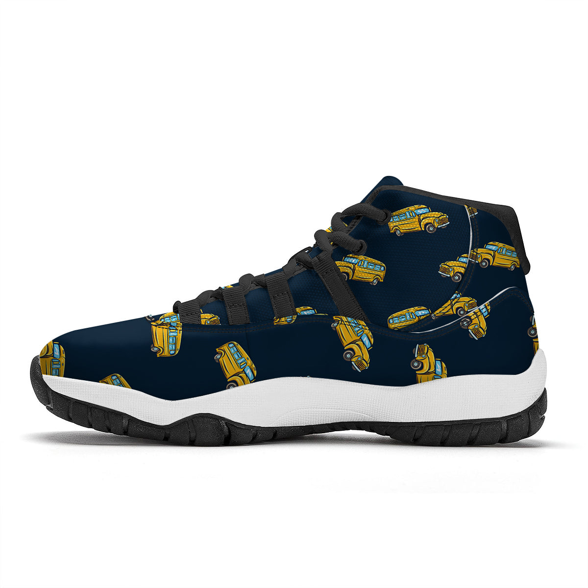 Bus School Pattern Print Black Bball Shoes-grizzshop