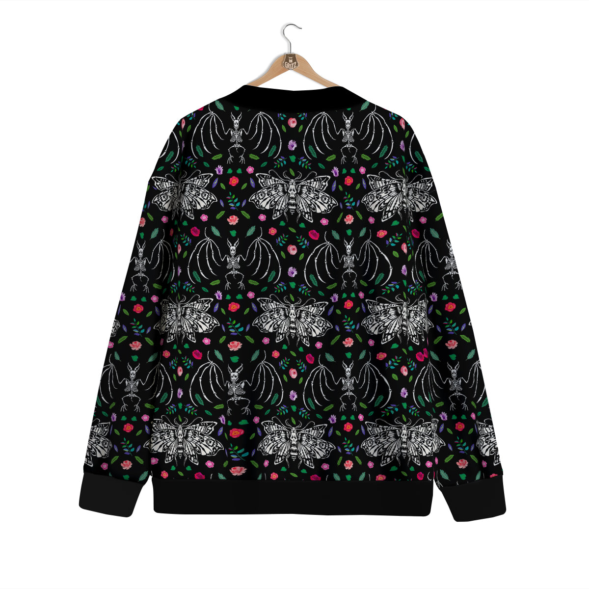 Butterflies And Skeletons of Bats Print Pattern Cardigan-grizzshop